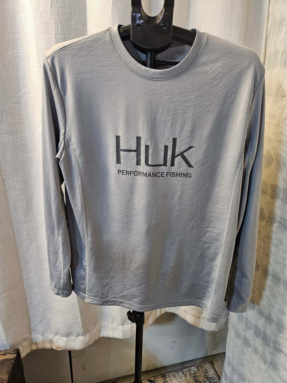 Huk Performance Fishing Long Sleeve Shirt Size M Gray